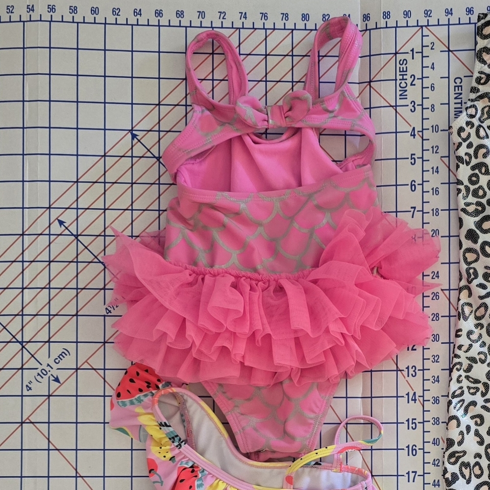 CAT & JACK Pink Ruffled Swimsuit - Picture 3 of 5